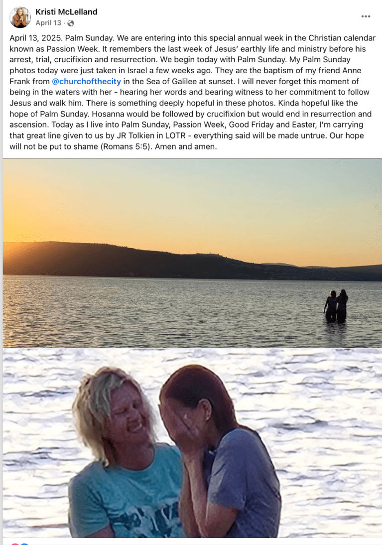 A screenshot from Michelle Lesley's website, discussing Kristi McLelland